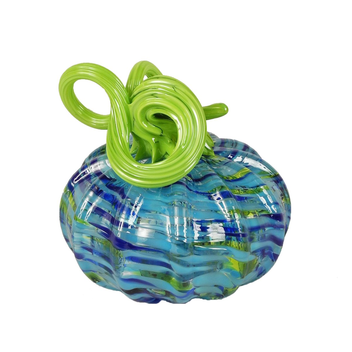Pumpkins with Green Tops - Glass Art - Kingston Glass Studio - Blown Glass - Glass Blowing