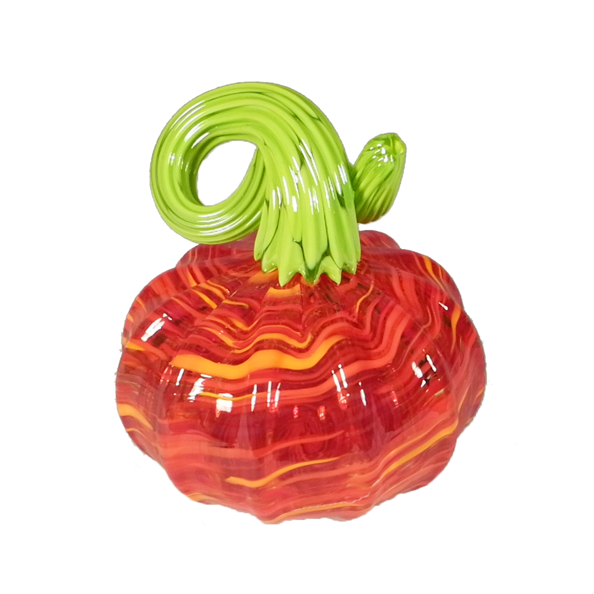 Pumpkins with Green Tops - Glass Art - Kingston Glass Studio - Blown Glass - Glass Blowing