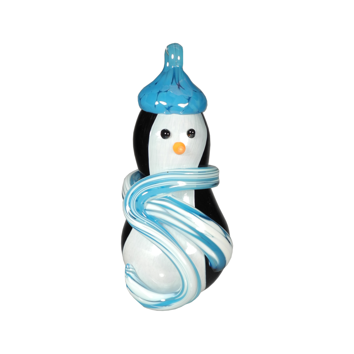 Snow Penguin Ornament - Glass Art - Kingston Glass Studio - Blown Glass - Glass Blowing
