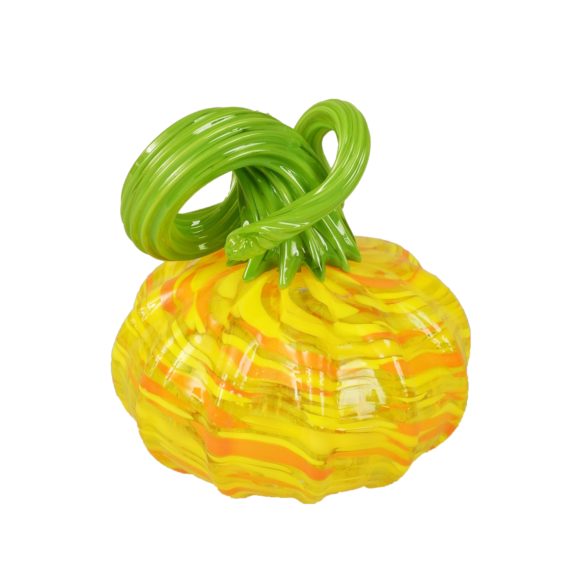 Pumpkins with Green Tops - Glass Art - Kingston Glass Studio - Blown Glass - Glass Blowing
