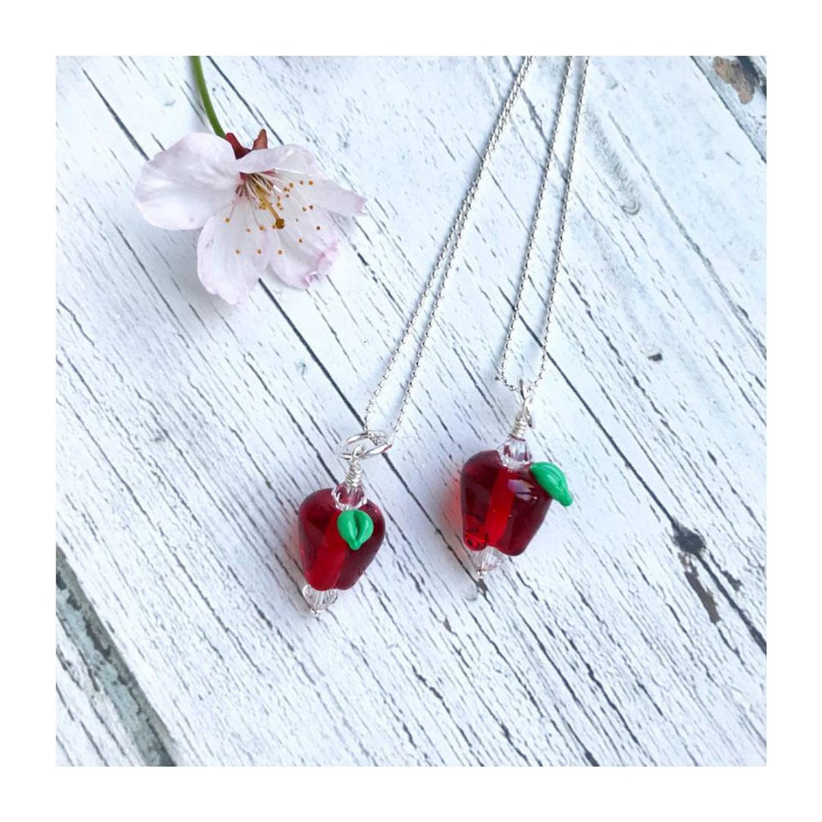 Apple Necklace | Handmade Glass Jewelry | Kingston Glass Studio 
