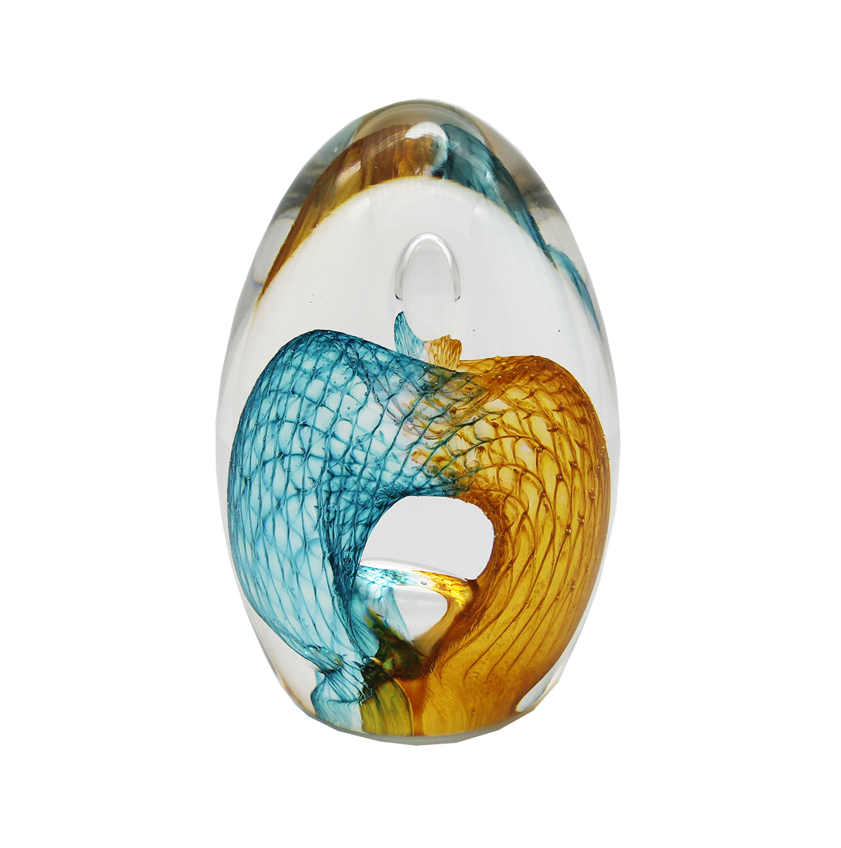 Egg Shaped Paperweight - Glass Art - Kingston Glass Studio - Blown Glass - Glass Blowing