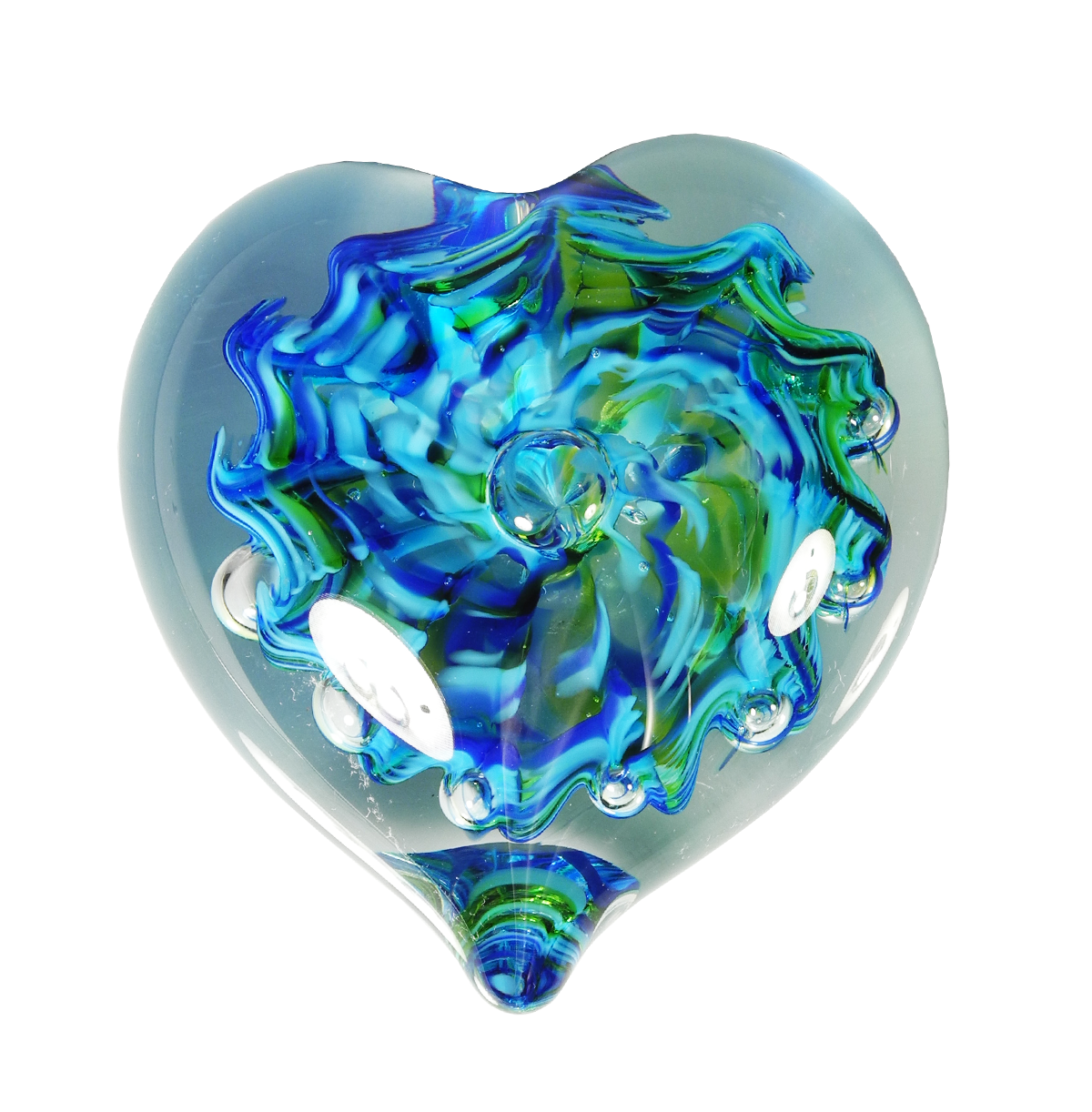 Bubble Heart - Glass Art - Kingston Glass Studio - Blown Glass - Glass Blowing