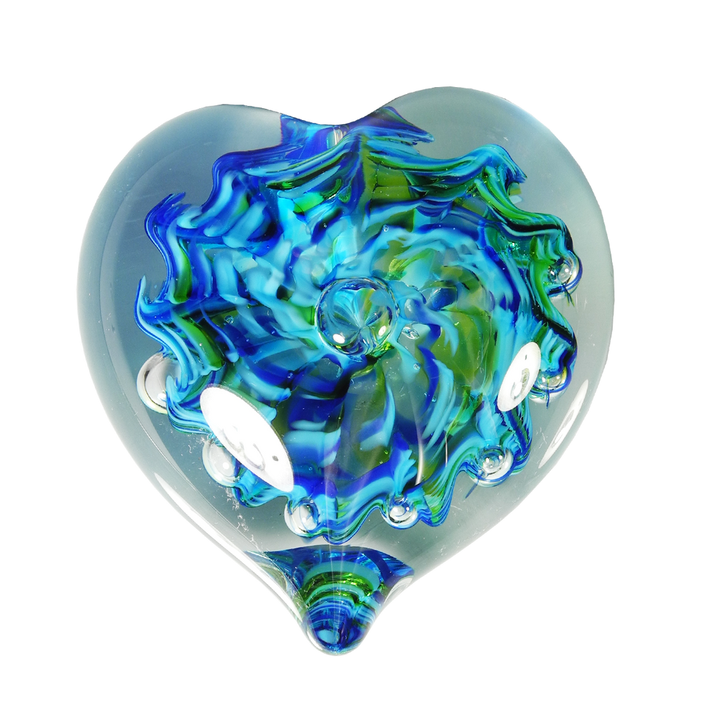 Bubble Heart - Glass Art - Kingston Glass Studio - Blown Glass - Glass Blowing