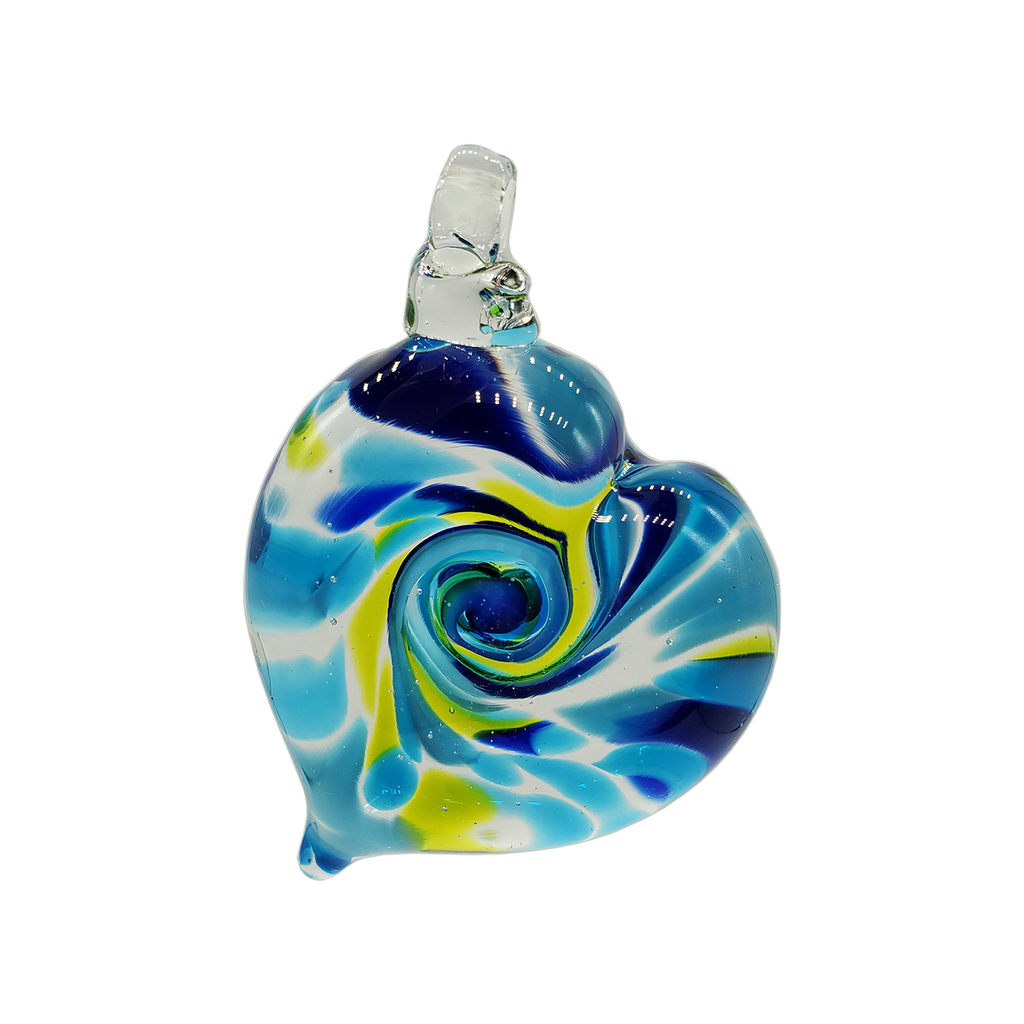 Heart Ornament - Glass Art - Kingston Glass Studio - Blown Glass - Glass Blowing