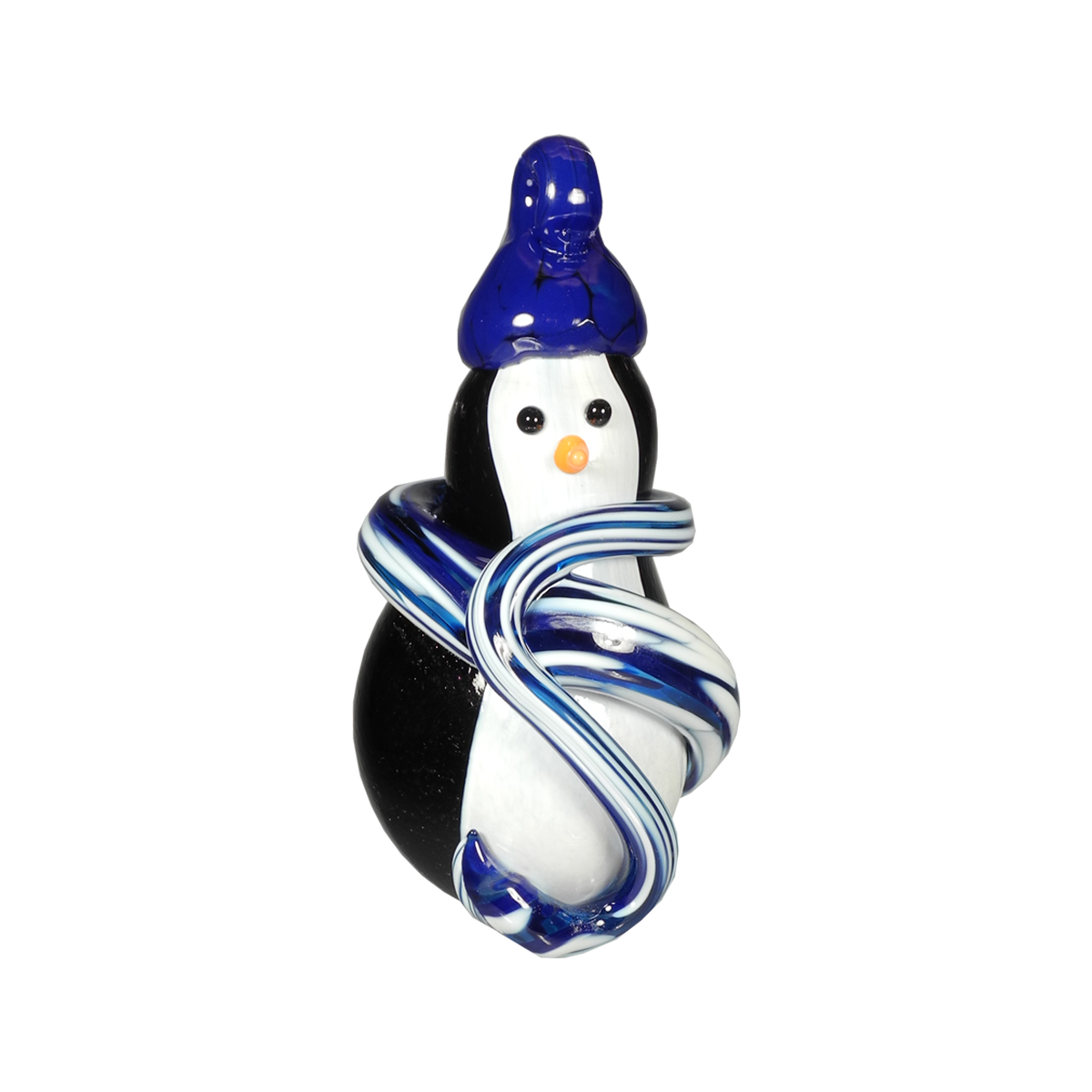 Snow Penguin Ornament - Glass Art - Kingston Glass Studio - Blown Glass - Glass Blowing