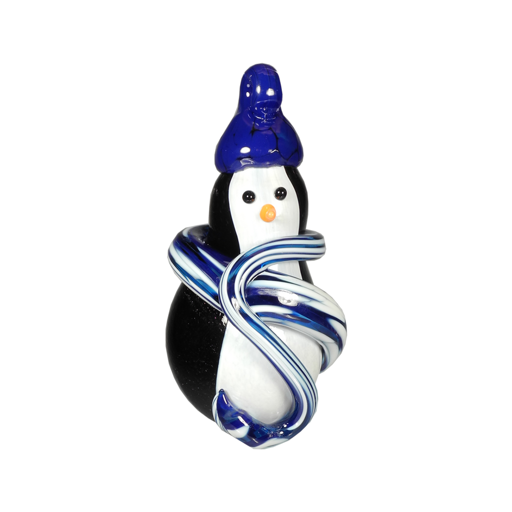 Snow Penguin Ornament - Glass Art - Kingston Glass Studio - Blown Glass - Glass Blowing