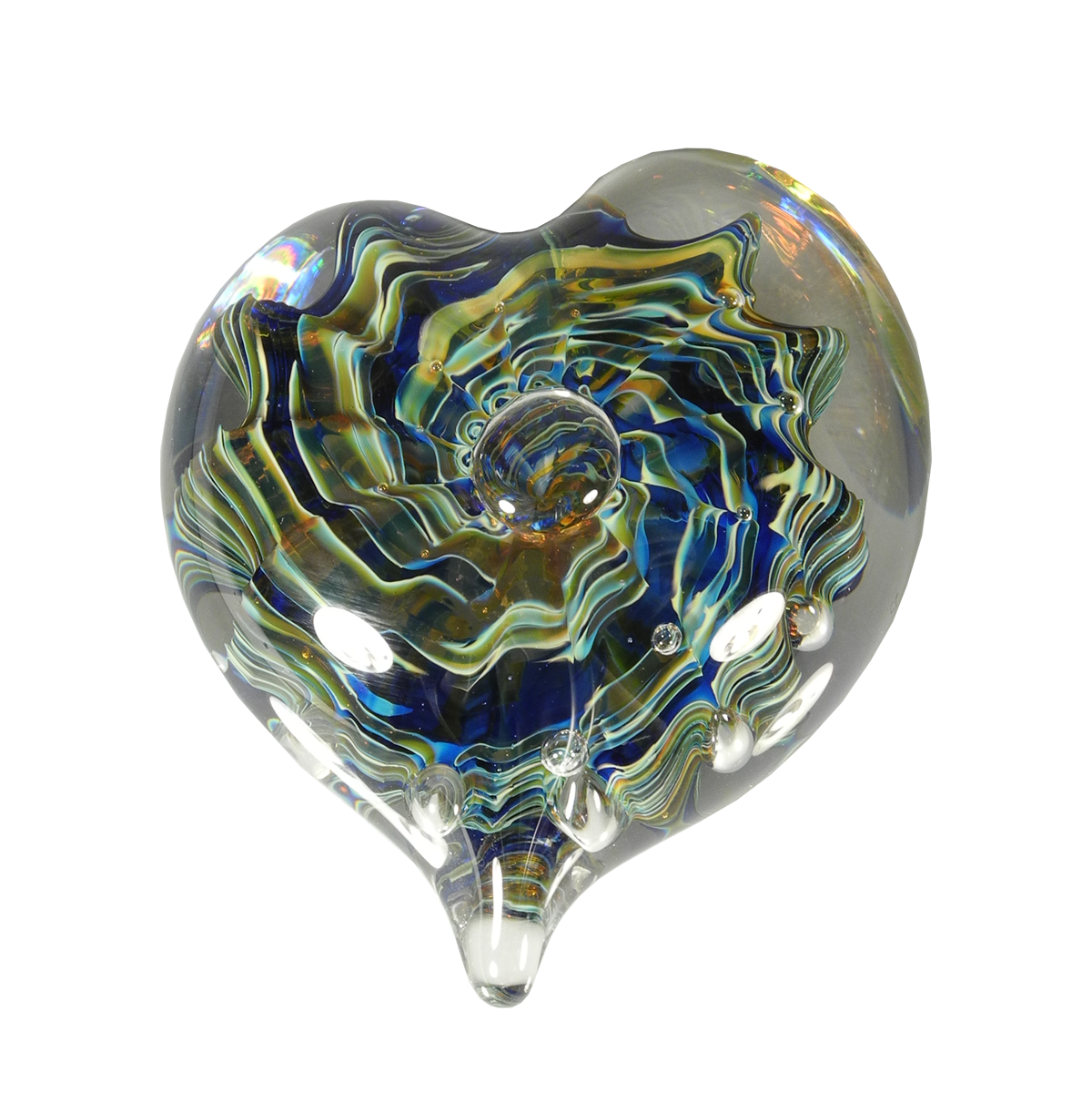 Bubble Heart - Glass Art - Kingston Glass Studio - Blown Glass - Glass Blowing