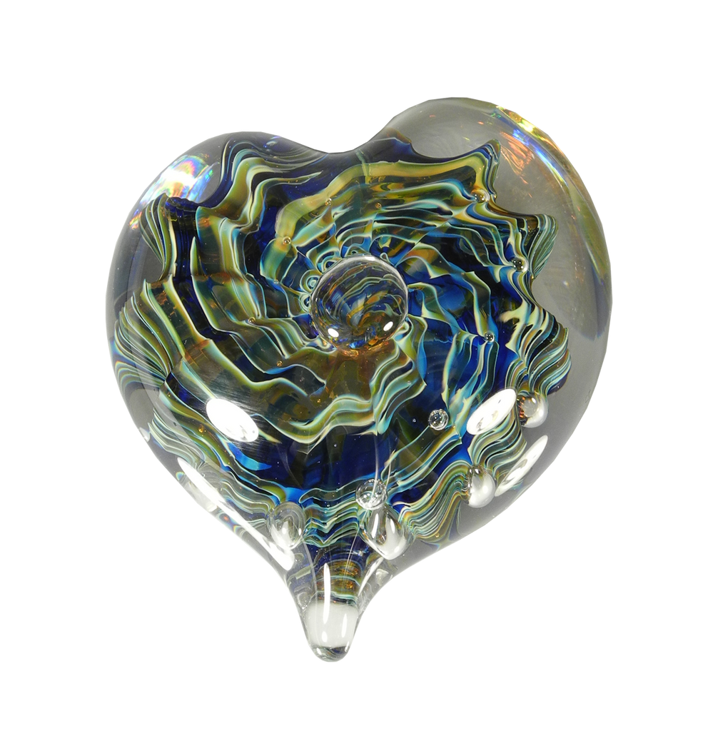 Bubble Heart - Glass Art - Kingston Glass Studio - Blown Glass - Glass Blowing