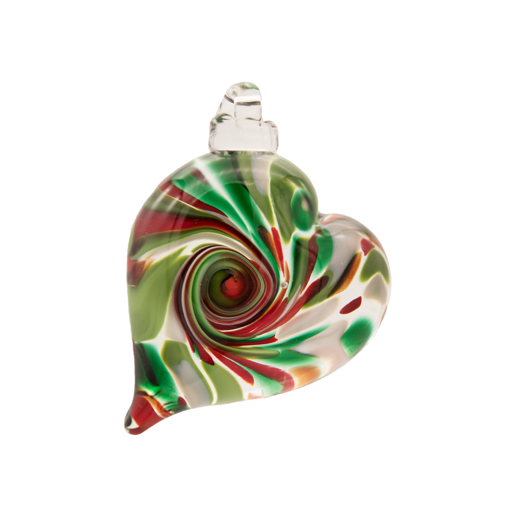 Heart Ornament - Glass Art - Kingston Glass Studio - Blown Glass - Glass Blowing