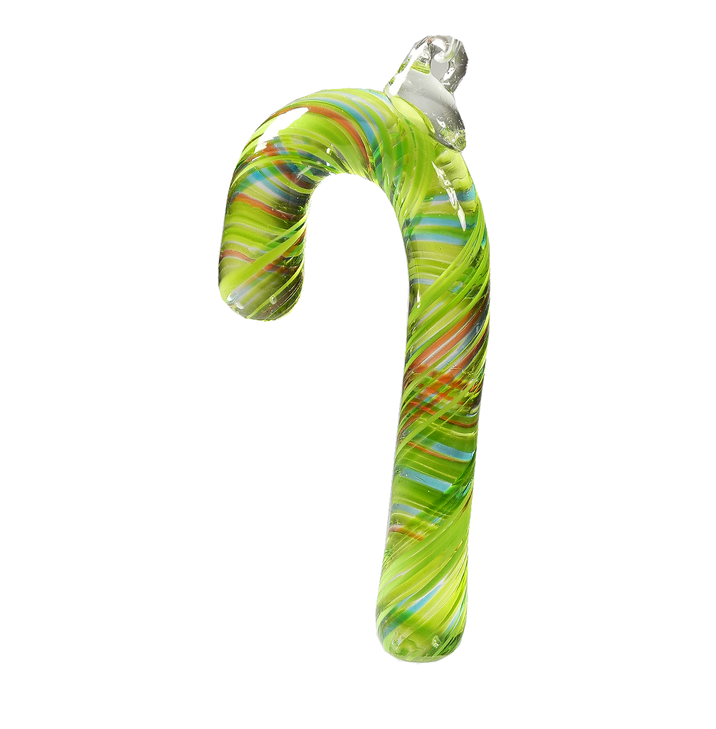 Candy Cane Ornament - Glass Art - Kingston Glass Studio - Blown Glass - Glass Blowing