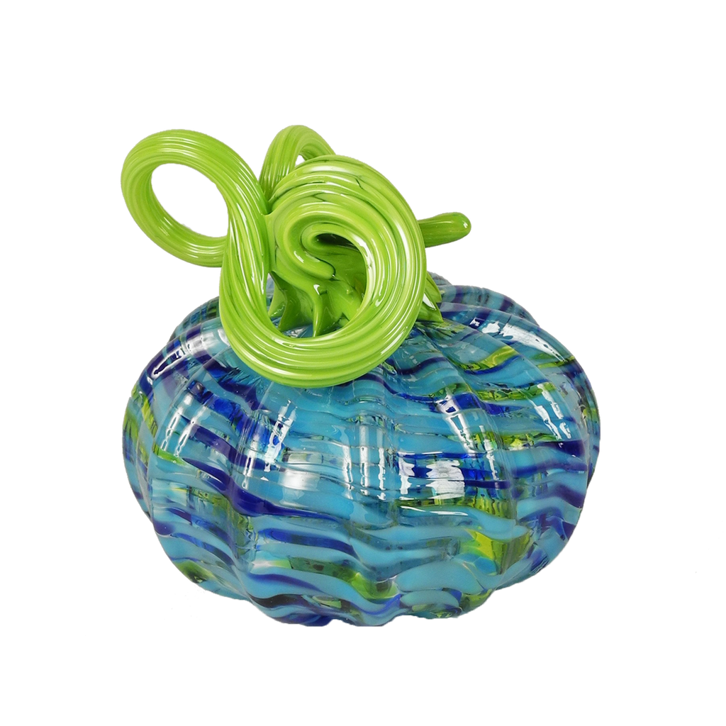 Pumpkins with Green Tops - Glass Art - Kingston Glass Studio - Blown Glass - Glass Blowing