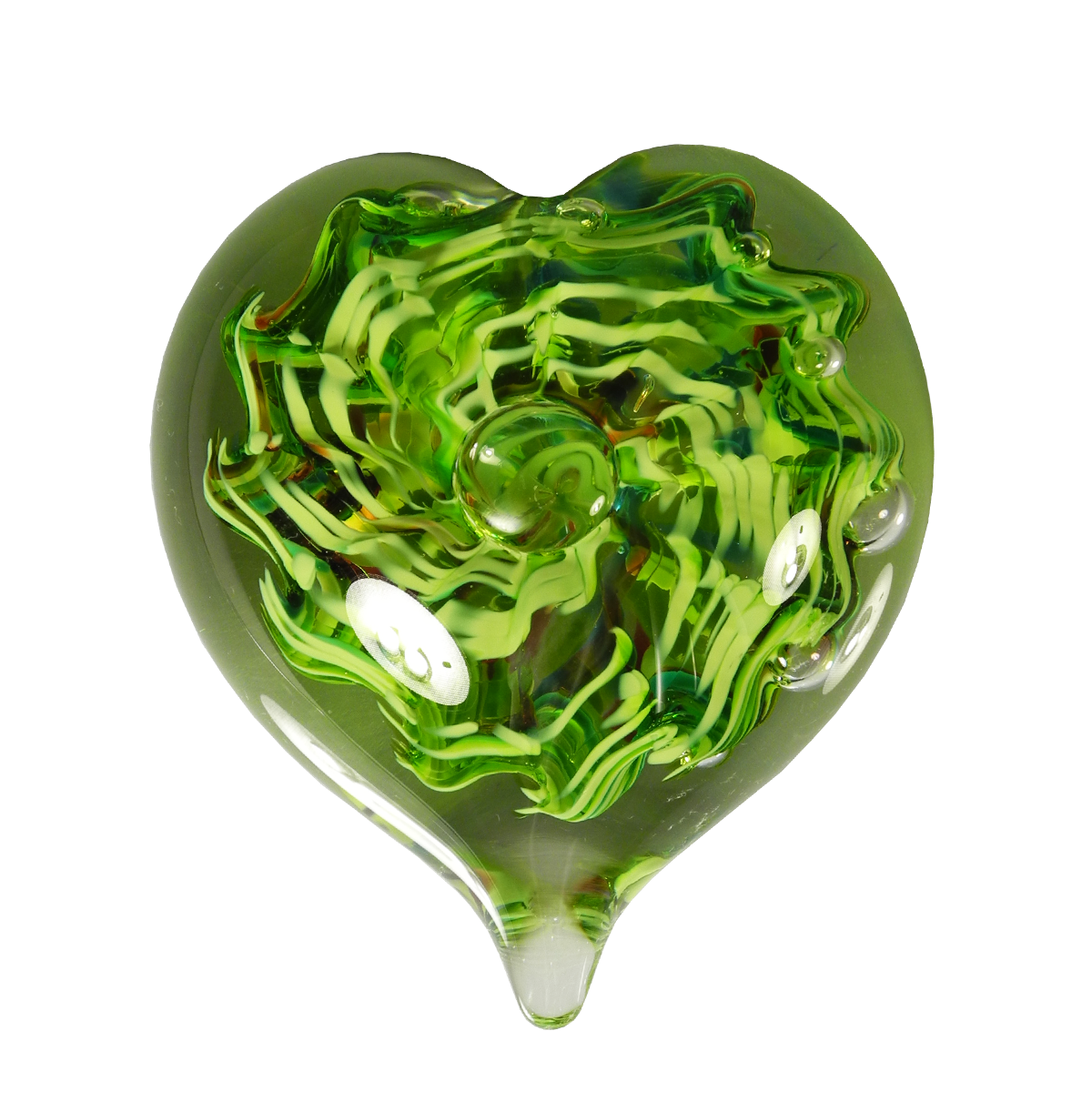 Bubble Heart - Glass Art - Kingston Glass Studio - Blown Glass - Glass Blowing