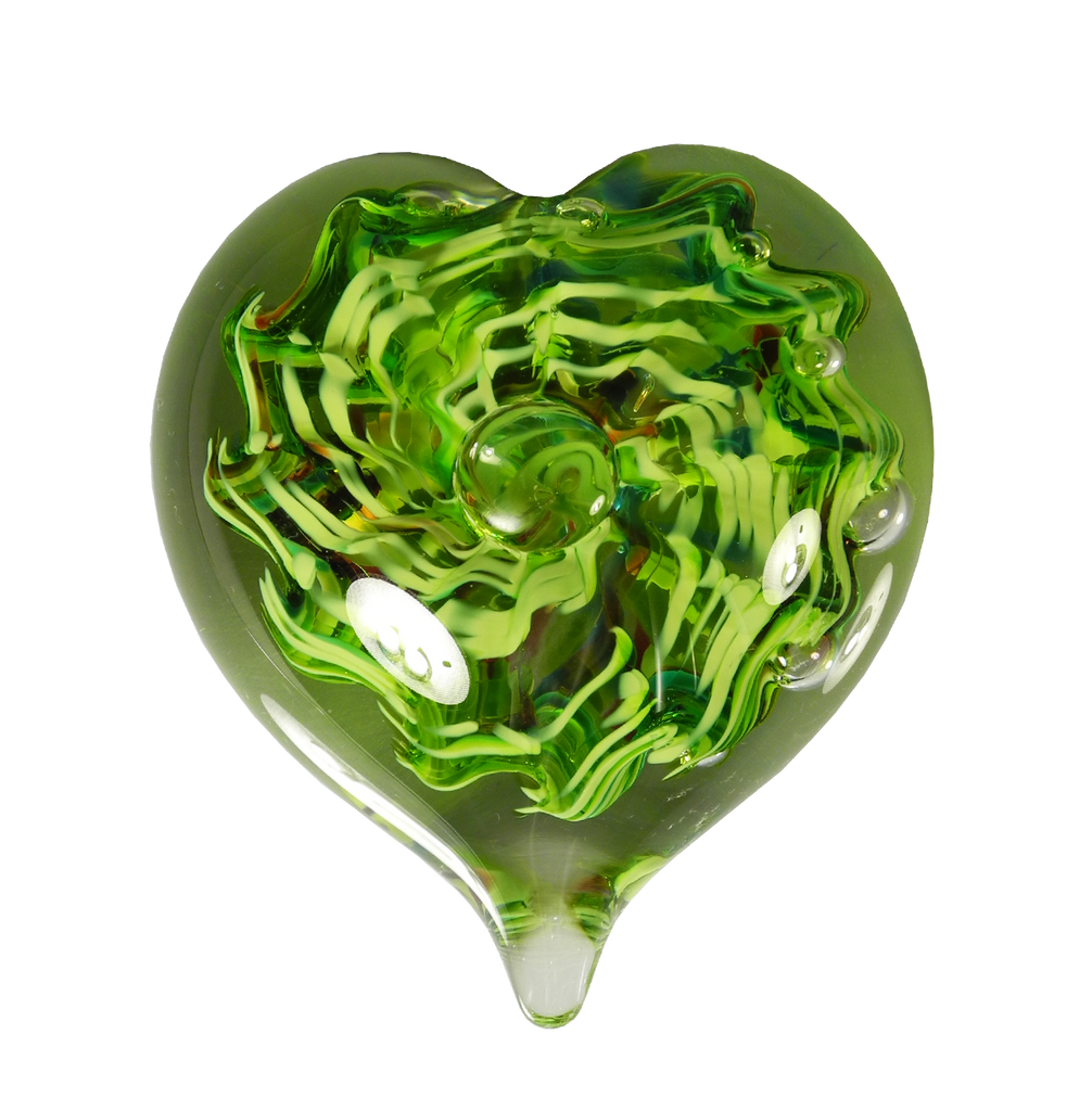 Bubble Heart - Glass Art - Kingston Glass Studio - Blown Glass - Glass Blowing
