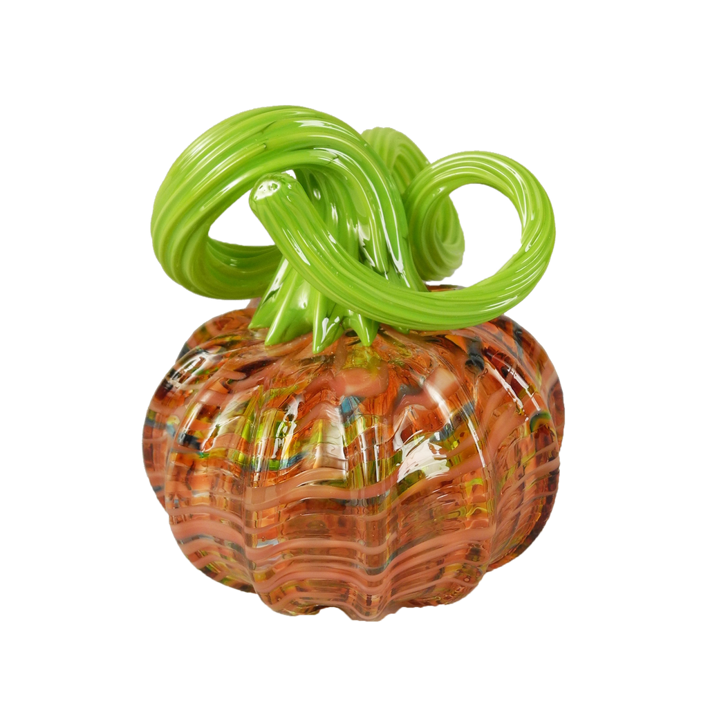 Pumpkins with Green Tops - Glass Art - Kingston Glass Studio - Blown Glass - Glass Blowing