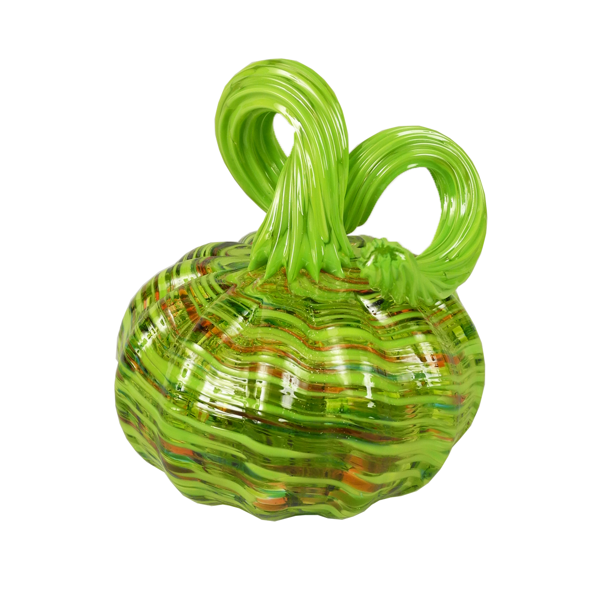 Pumpkins with Green Tops - Glass Art - Kingston Glass Studio - Blown Glass - Glass Blowing