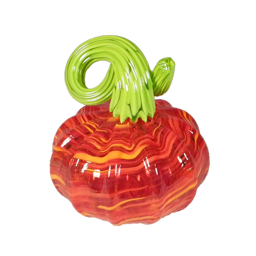 Pumpkins with Green Tops - Glass Art - Kingston Glass Studio - Blown Glass - Glass Blowing