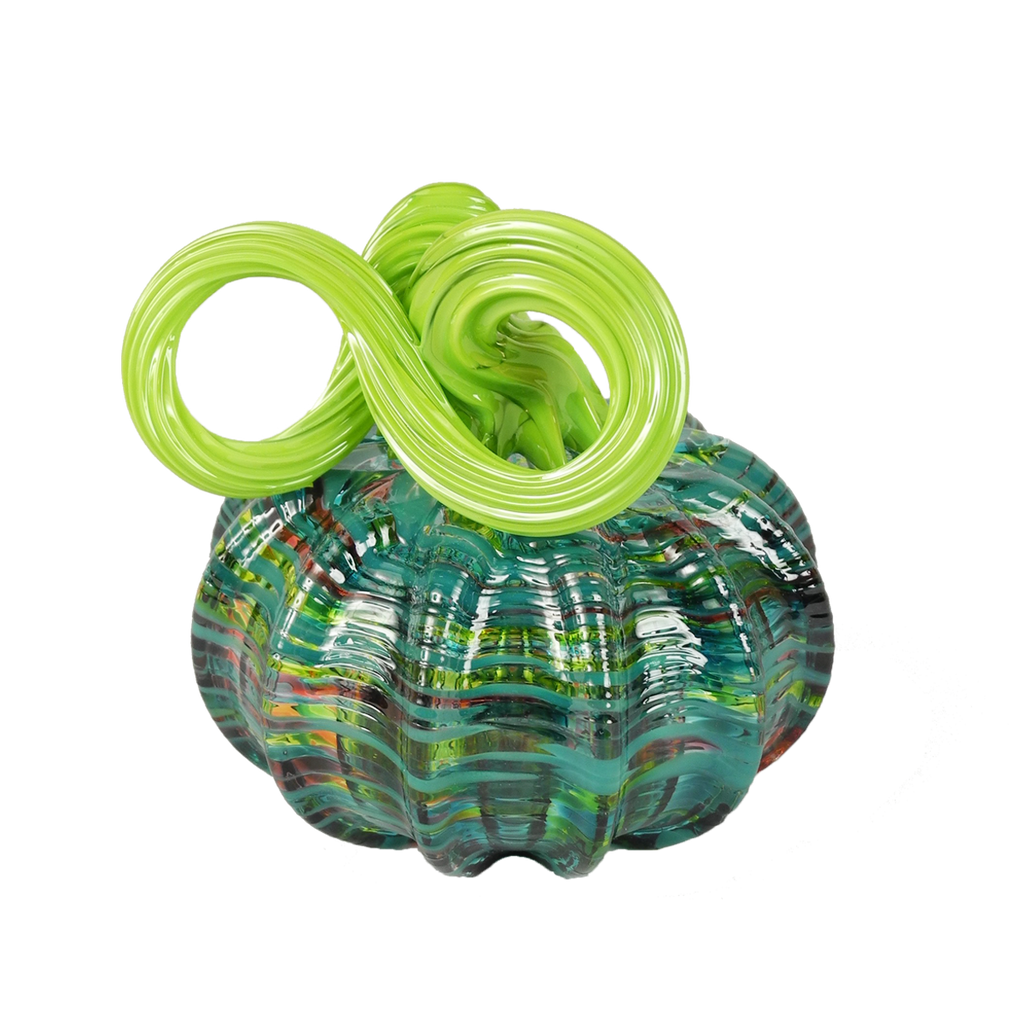 Pumpkins with Green Tops - Glass Art - Kingston Glass Studio - Blown Glass - Glass Blowing