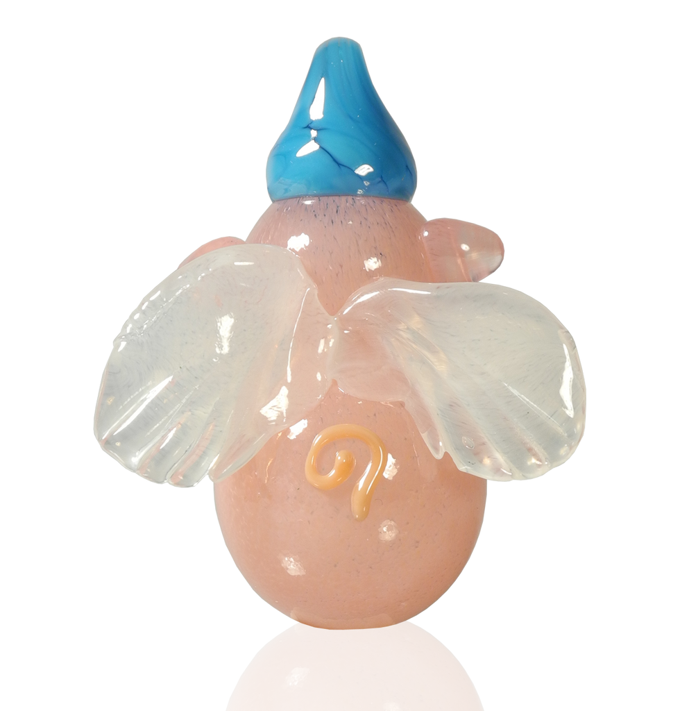 Flying Pig Ornament - Glass Art - Kingston Glass Studio - Blown Glass - Glass Blowing
