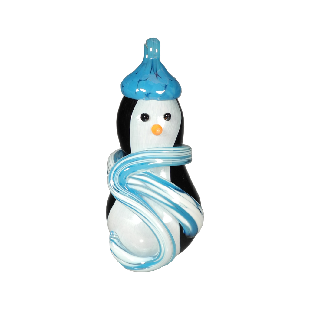 Snow Penguin Ornament - Glass Art - Kingston Glass Studio - Blown Glass - Glass Blowing
