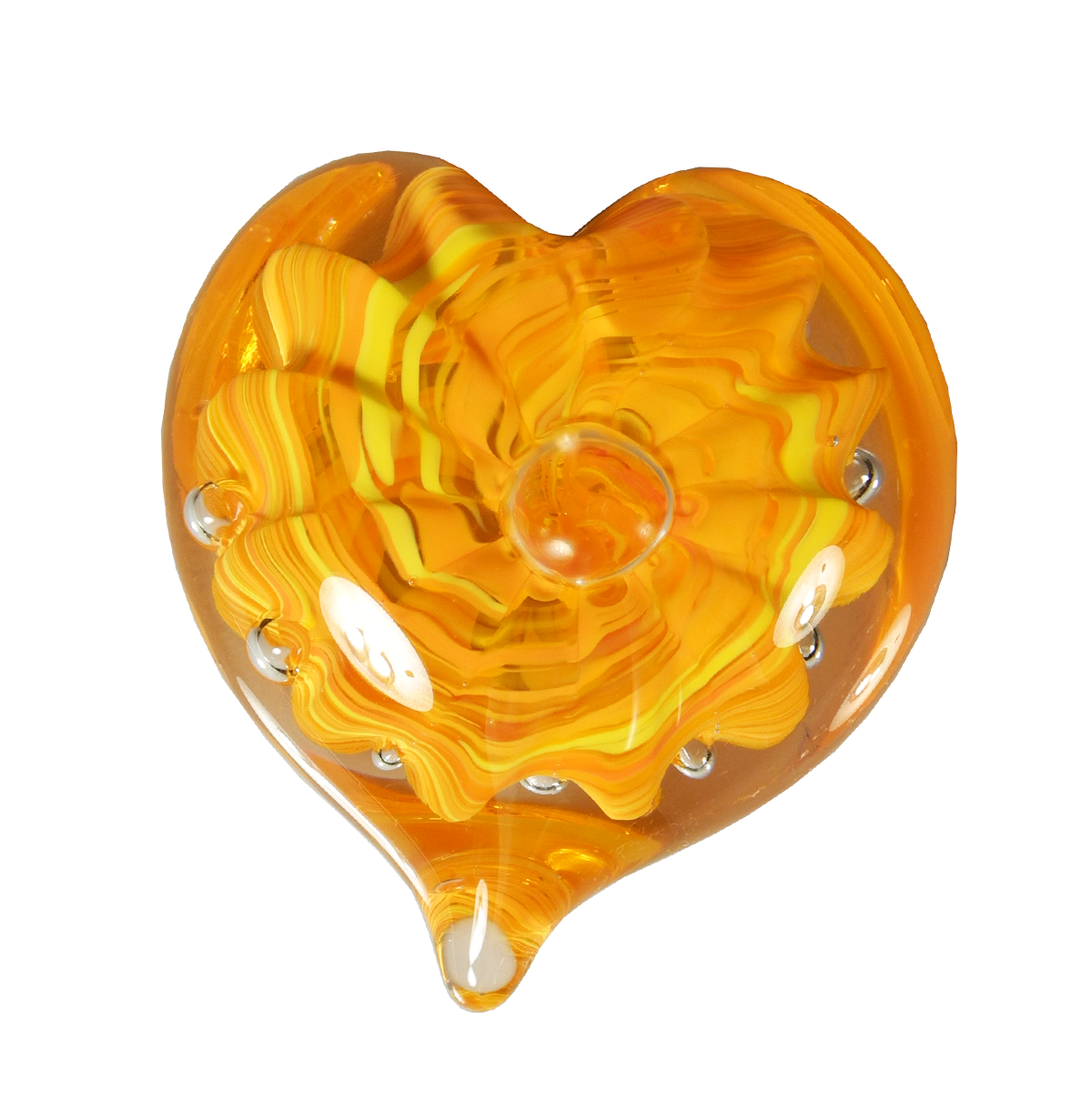 Bubble Heart - Glass Art - Kingston Glass Studio - Blown Glass - Glass Blowing