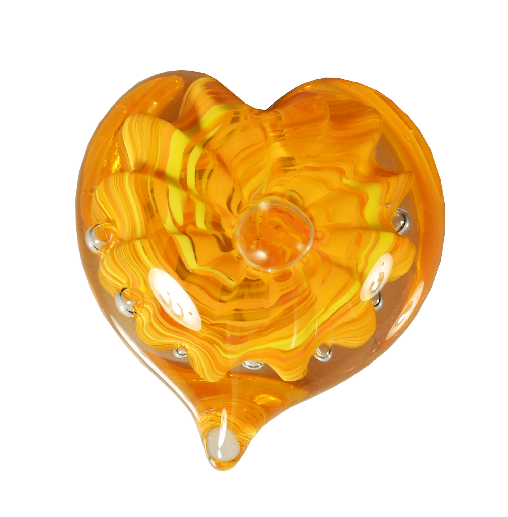 Bubble Heart - Glass Art - Kingston Glass Studio - Blown Glass - Glass Blowing