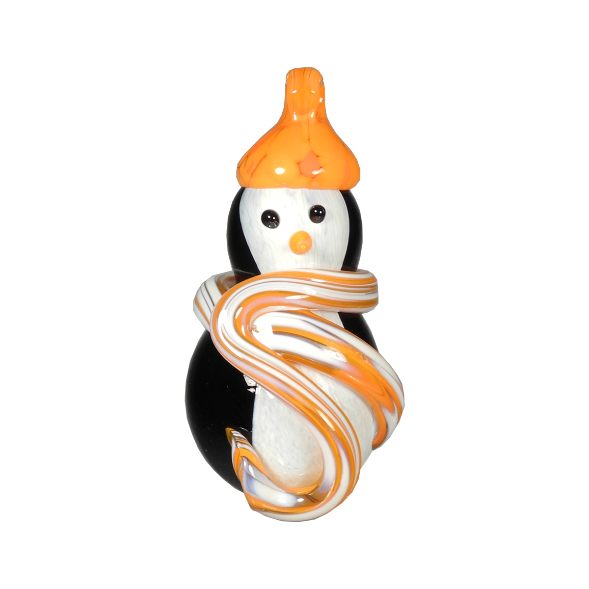 Snow Penguin Ornament - Glass Art - Kingston Glass Studio - Blown Glass - Glass Blowing