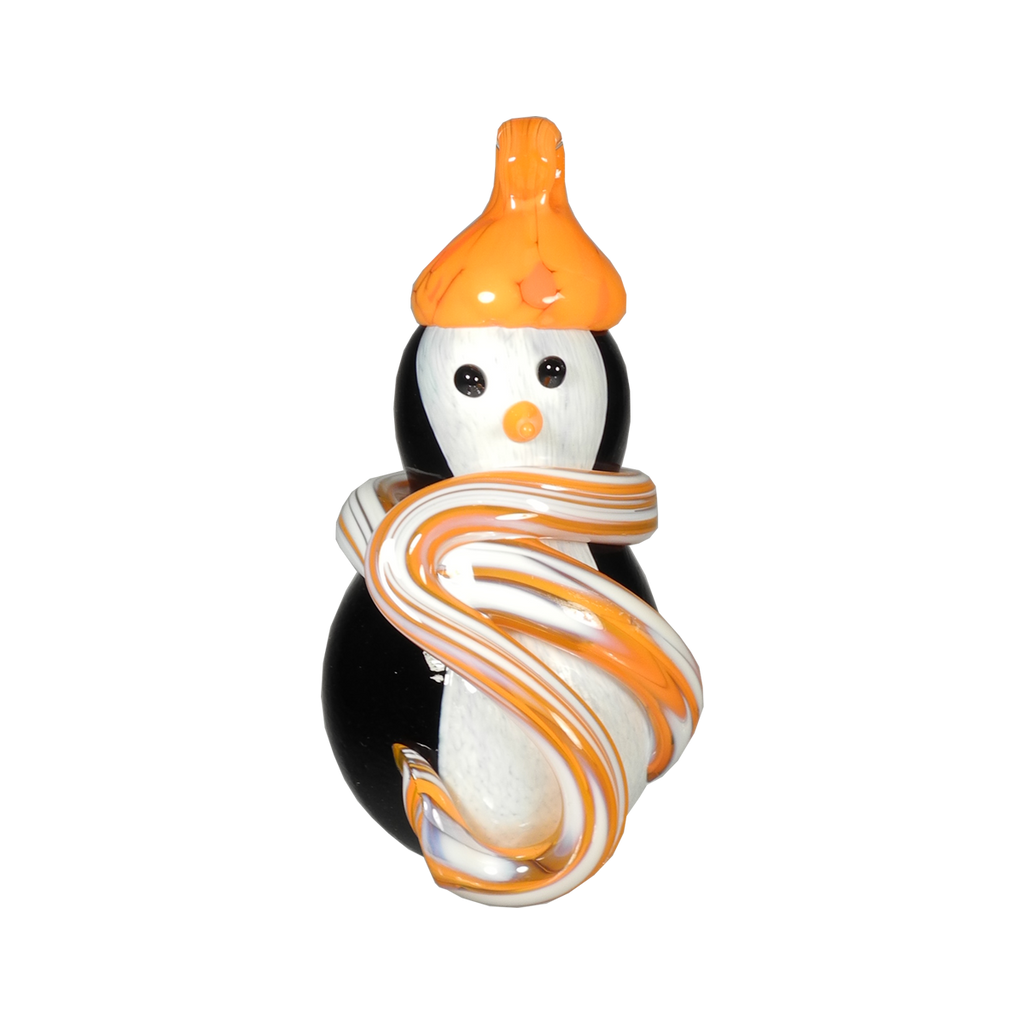 Snow Penguin Ornament - Glass Art - Kingston Glass Studio - Blown Glass - Glass Blowing