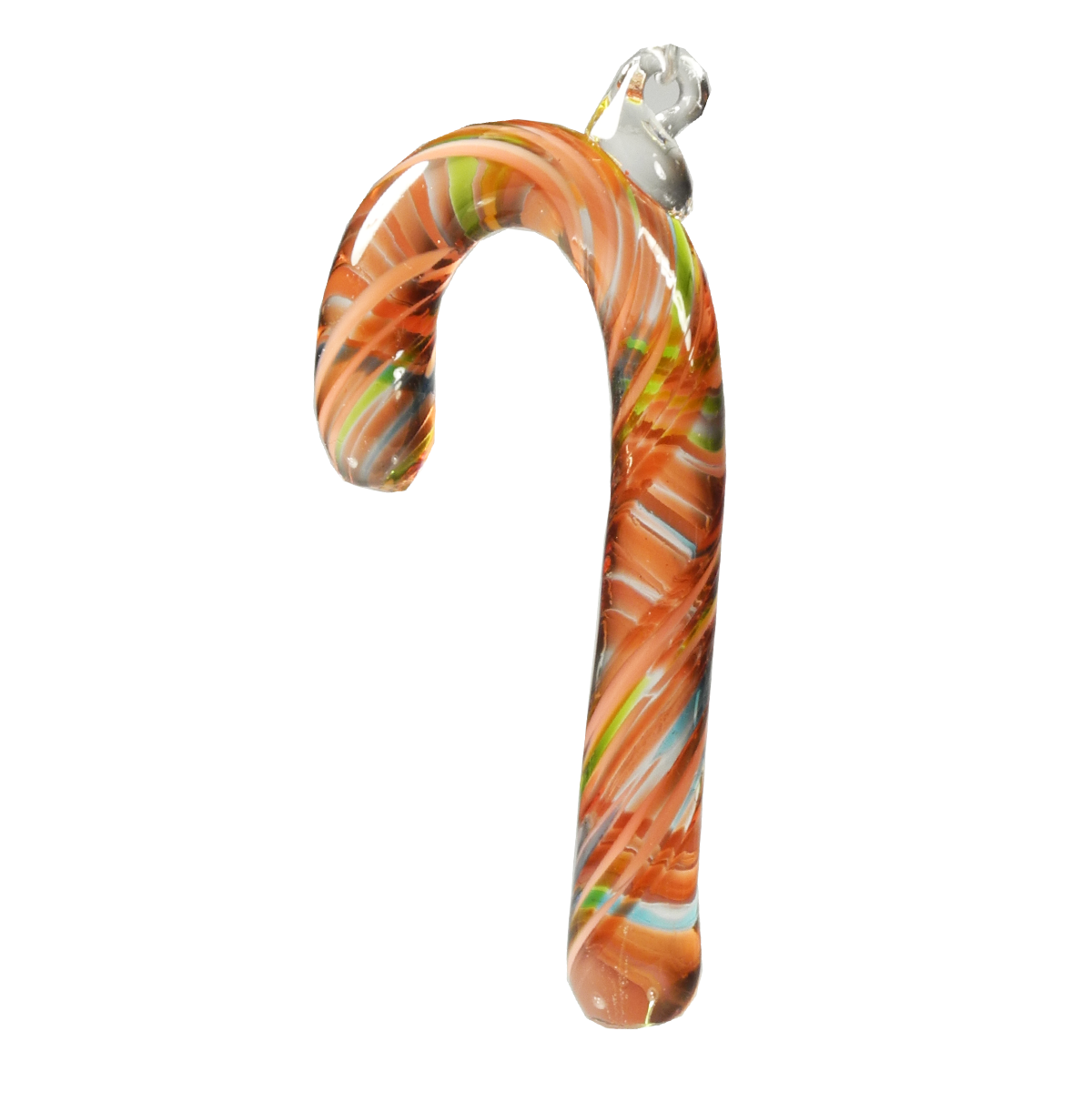 Candy Cane Ornament - Glass Art - Kingston Glass Studio - Blown Glass - Glass Blowing