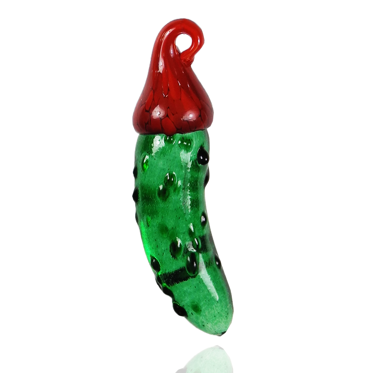 Santa Pickle Ornament - Glass Art - Kingston Glass Studio - Blown Glass - Glass Blowing