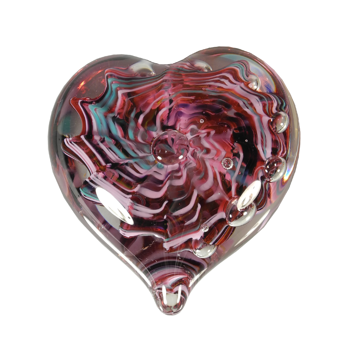 Bubble Heart - Glass Art - Kingston Glass Studio - Blown Glass - Glass Blowing