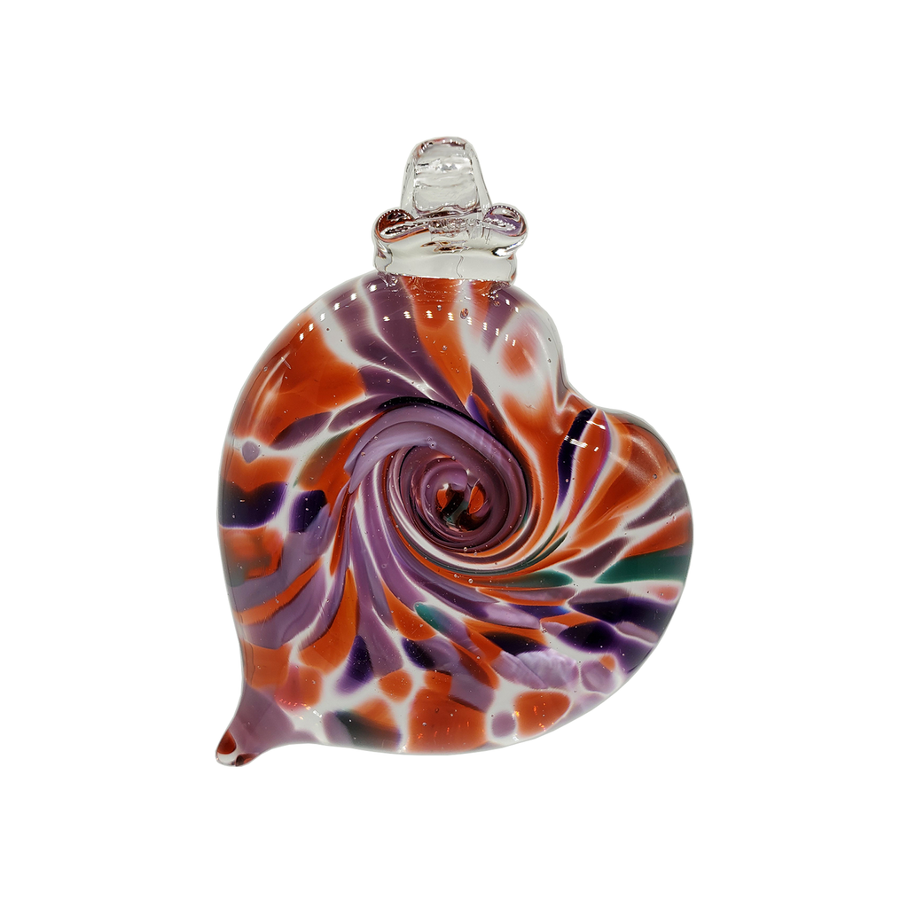 Heart Ornament - Glass Art - Kingston Glass Studio - Blown Glass - Glass Blowing