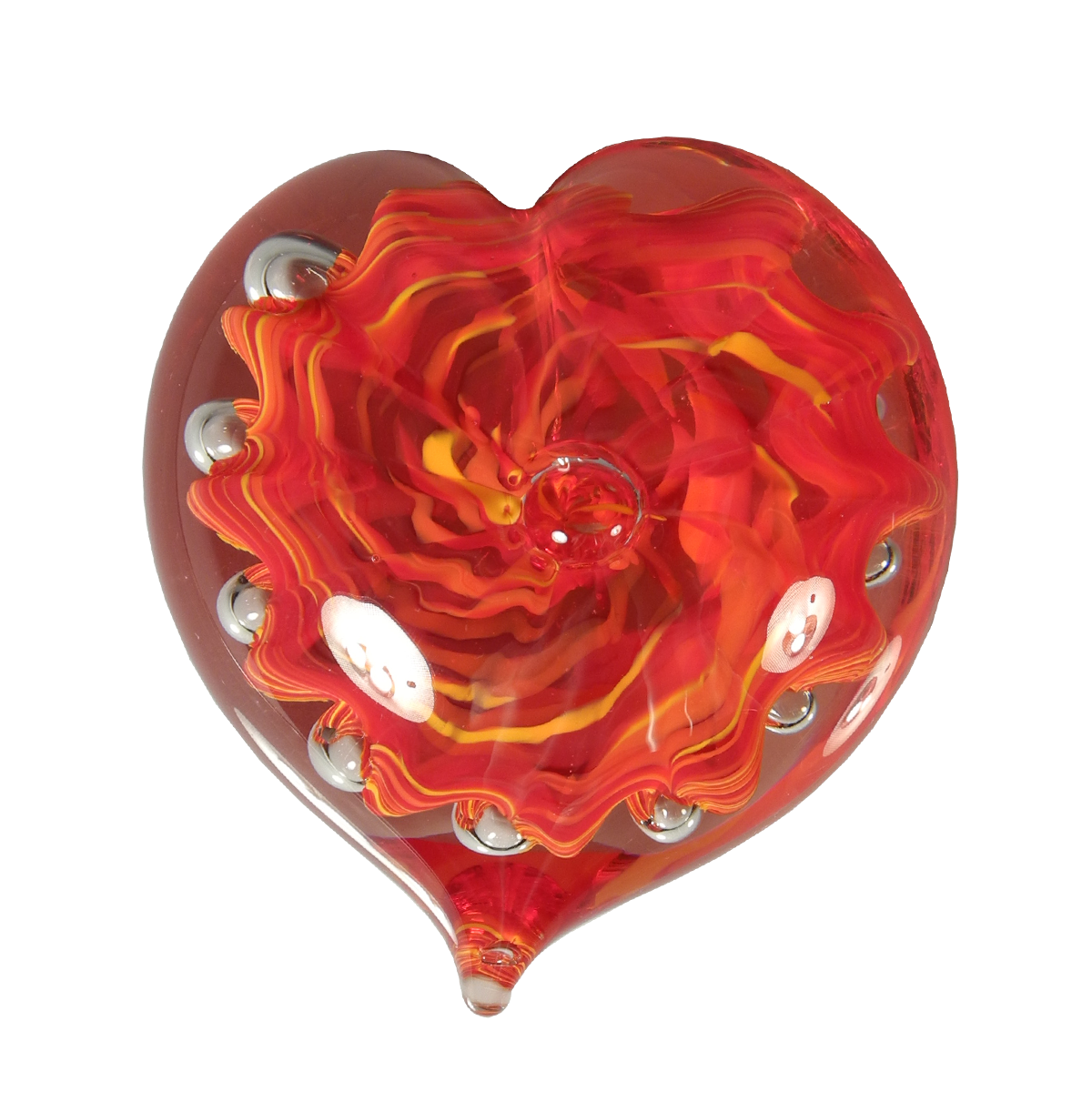 Bubble Heart - Glass Art - Kingston Glass Studio - Blown Glass - Glass Blowing