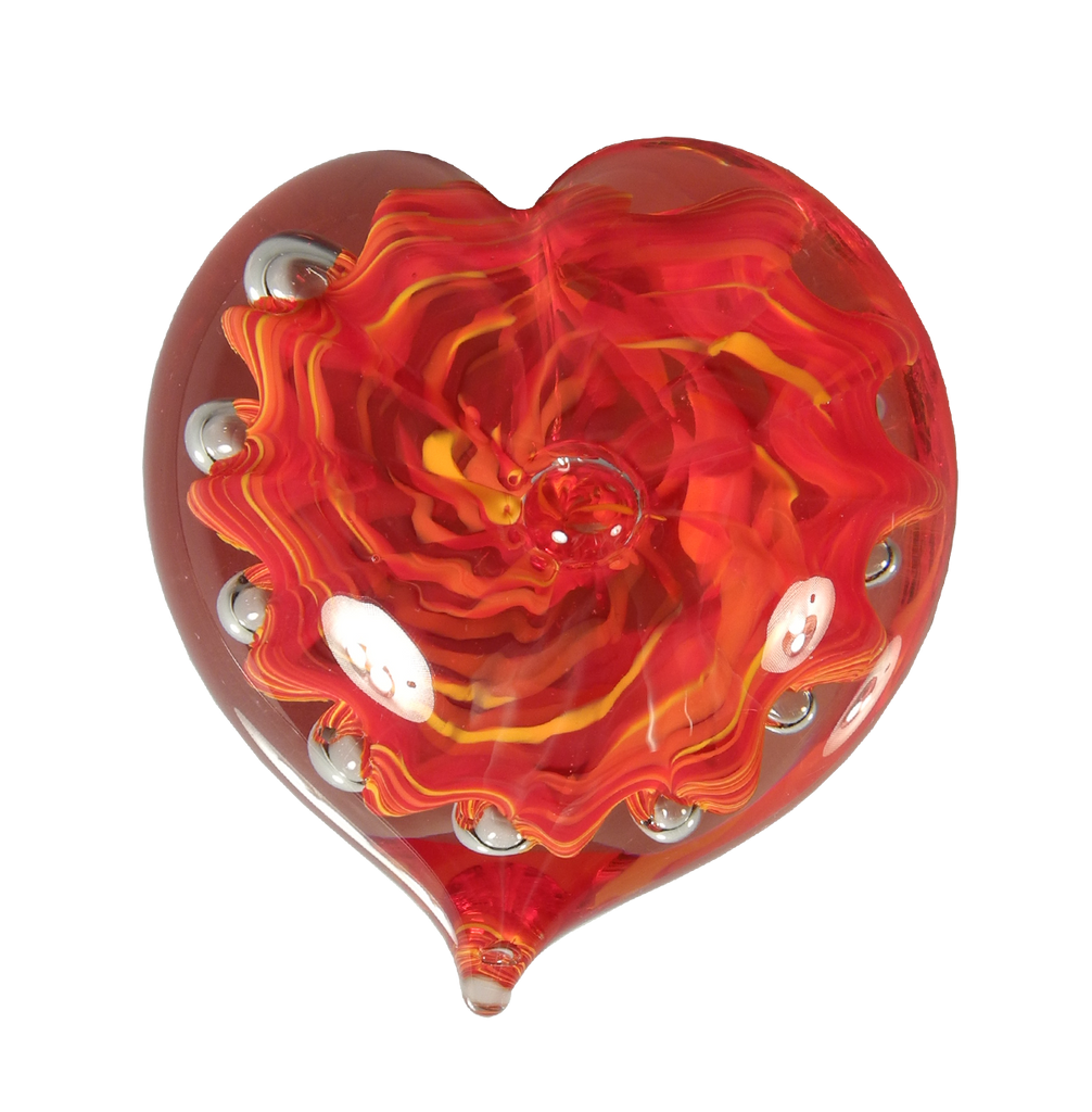 Bubble Heart - Glass Art - Kingston Glass Studio - Blown Glass - Glass Blowing