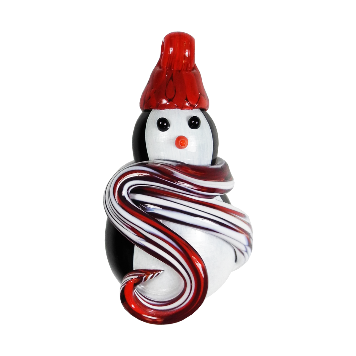 Snow Penguin Ornament - Glass Art - Kingston Glass Studio - Blown Glass - Glass Blowing