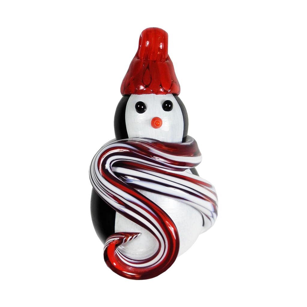 Snow Penguin Ornament - Glass Art - Kingston Glass Studio - Blown Glass - Glass Blowing