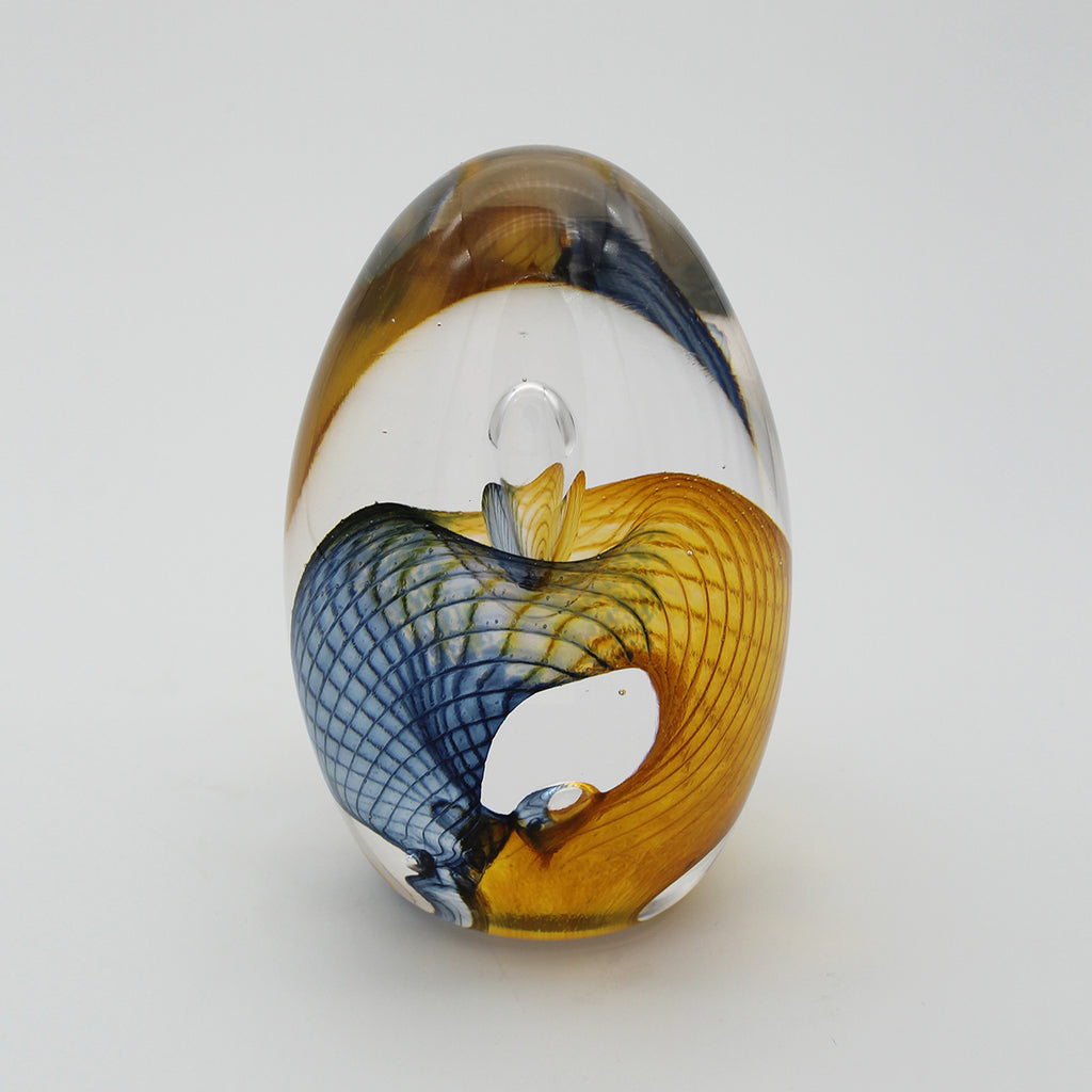 Egg Shaped Paperweight - Glass Art - Kingston Glass Studio - Blown Glass - Glass Blowing