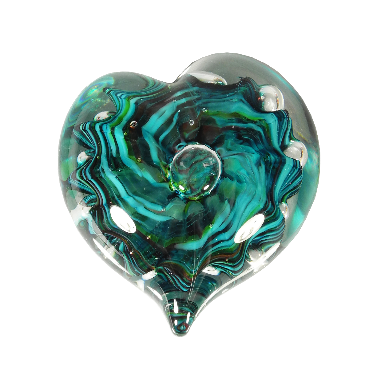 Bubble Heart - Glass Art - Kingston Glass Studio - Blown Glass - Glass Blowing