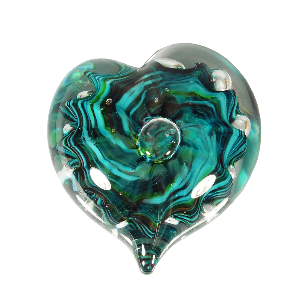 Bubble Heart - Glass Art - Kingston Glass Studio - Blown Glass - Glass Blowing