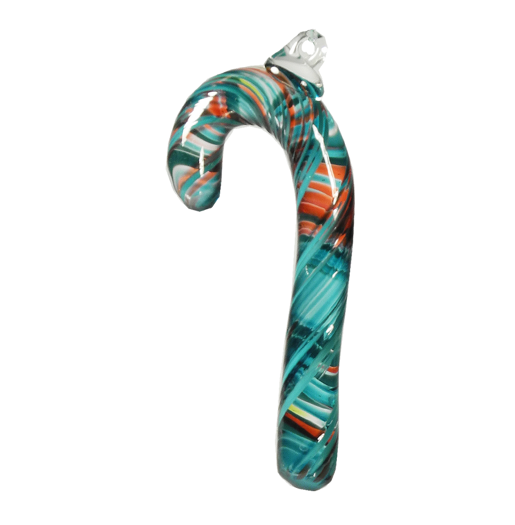 Candy Cane Ornament - Glass Art - Kingston Glass Studio - Blown Glass - Glass Blowing