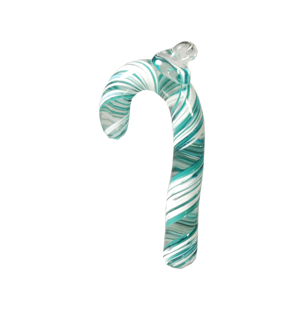 Candy Cane Ornament - Glass Art - Kingston Glass Studio - Blown Glass - Glass Blowing
