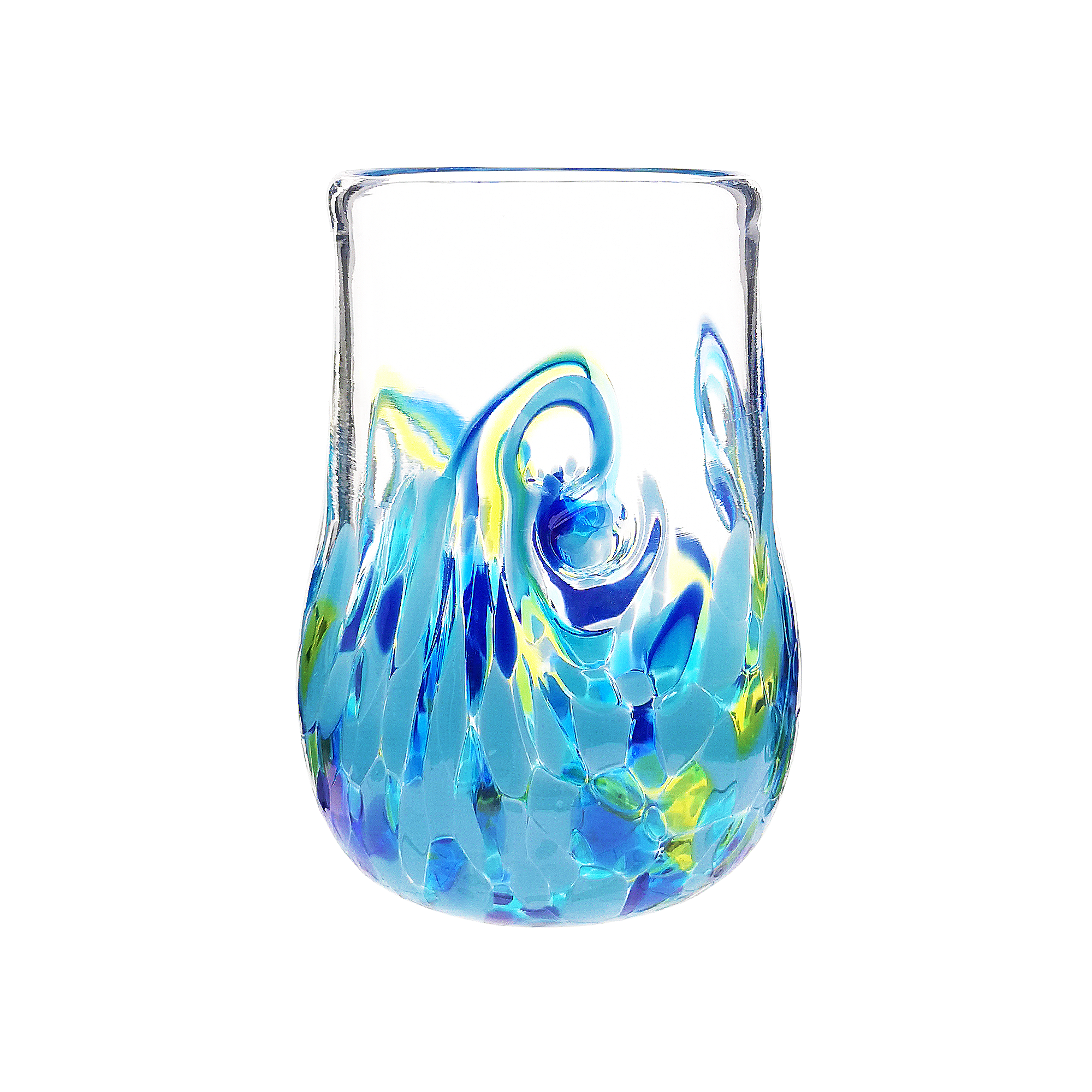 Teal glass cups deals