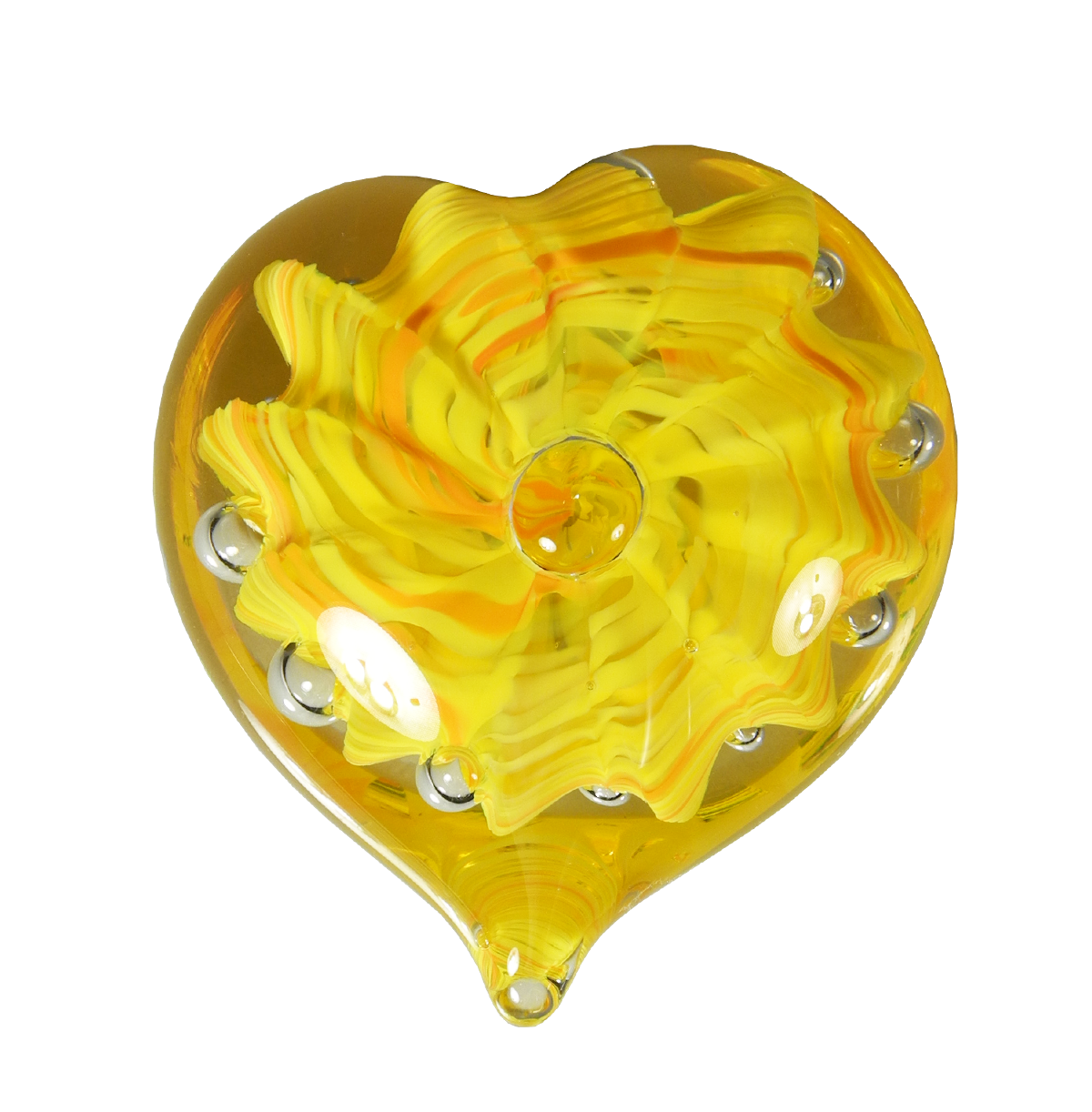 Bubble Heart - Glass Art - Kingston Glass Studio - Blown Glass - Glass Blowing