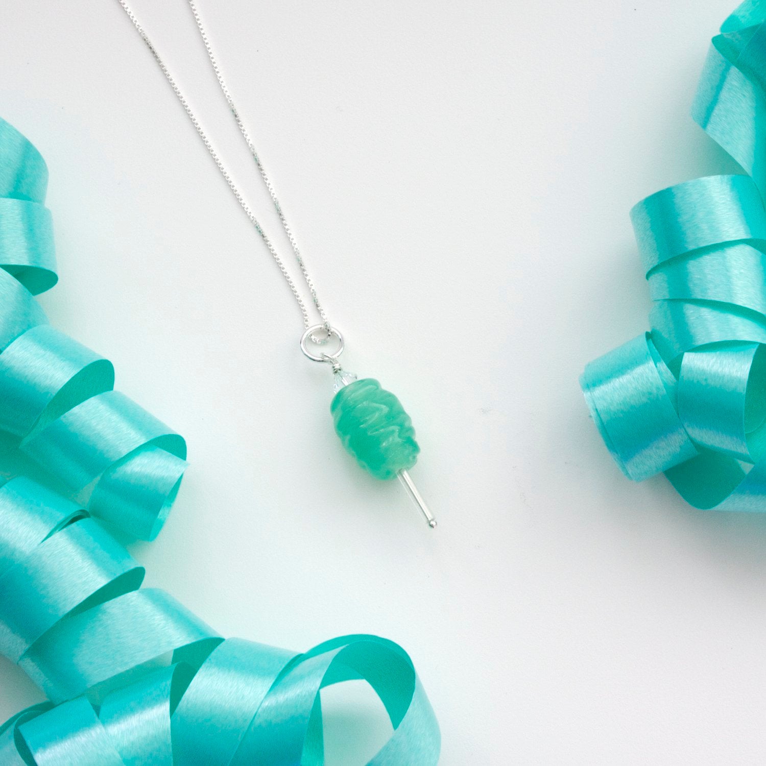 Handmade glass necklace on sale
