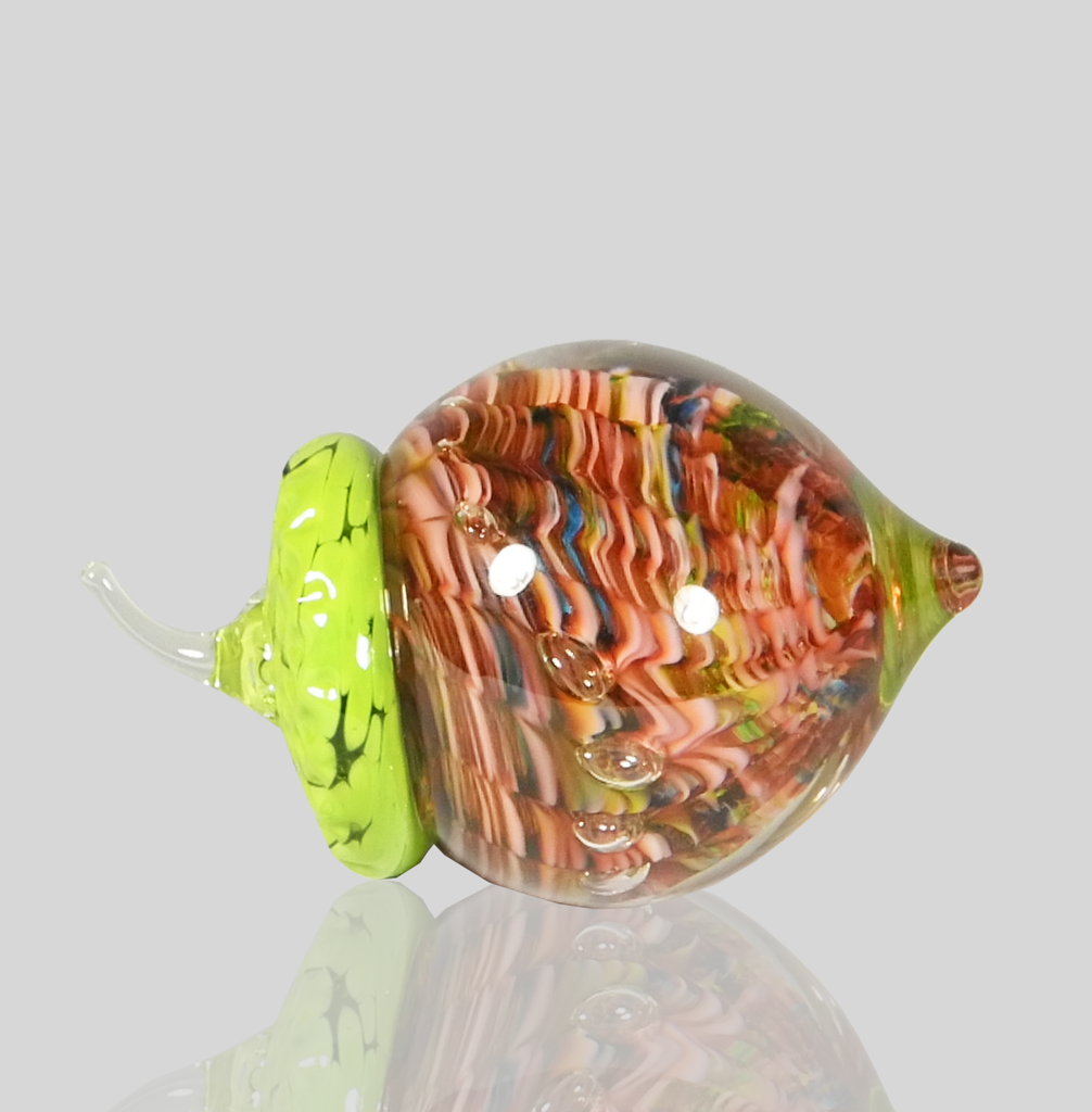 Bright Acorns with Green Tops - Glass Art - Kingston Glass Studio - Blown Glass - Glass Blowing