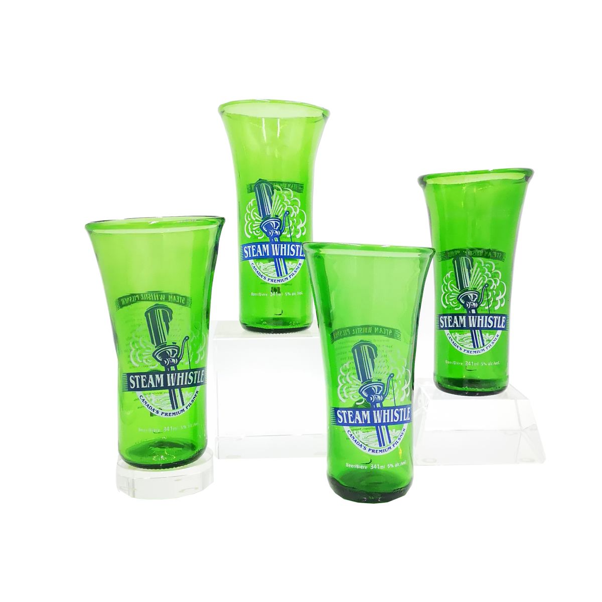 Set of 4 Steamwhistle Glasses - Glass Art - Kingston Glass Studio - Blown Glass - Glass Blowing