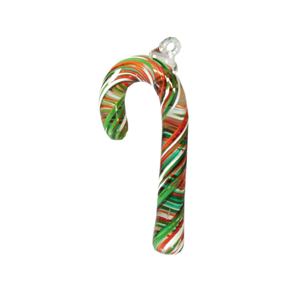 Candy Cane Ornament - Glass Art - Kingston Glass Studio - Blown Glass - Glass Blowing