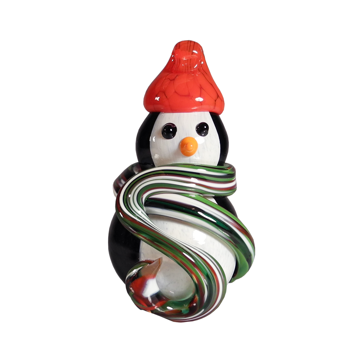 Snow Penguin Ornament - Glass Art - Kingston Glass Studio - Blown Glass - Glass Blowing