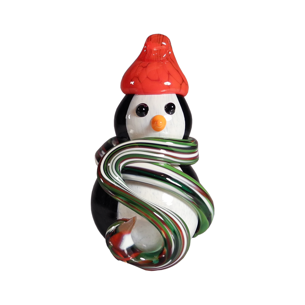 Snow Penguin Ornament - Glass Art - Kingston Glass Studio - Blown Glass - Glass Blowing